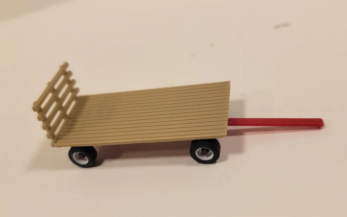 Red Flat Hay Wagon -3D Kit - RF1001 : HO