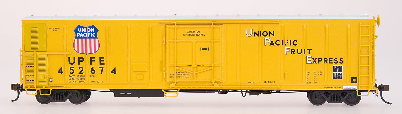 57' Mechanical Reefer, R-70-15 Refrigerator Car Union Pacific UPFE Large Shield - 34751 : HO