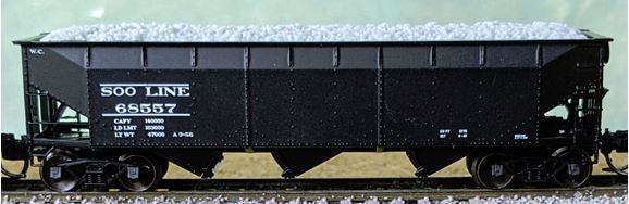 70 Ton Offset-Side 3-Bay Hopper w/Load SOO Line 68557- 74210 : N
