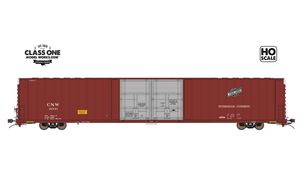 THRALL 86' HIGHCUBE BOXCAR - 4 DOOR - CHICAGO NORTHWESTERN CNW #92141 – FC00329 : HO