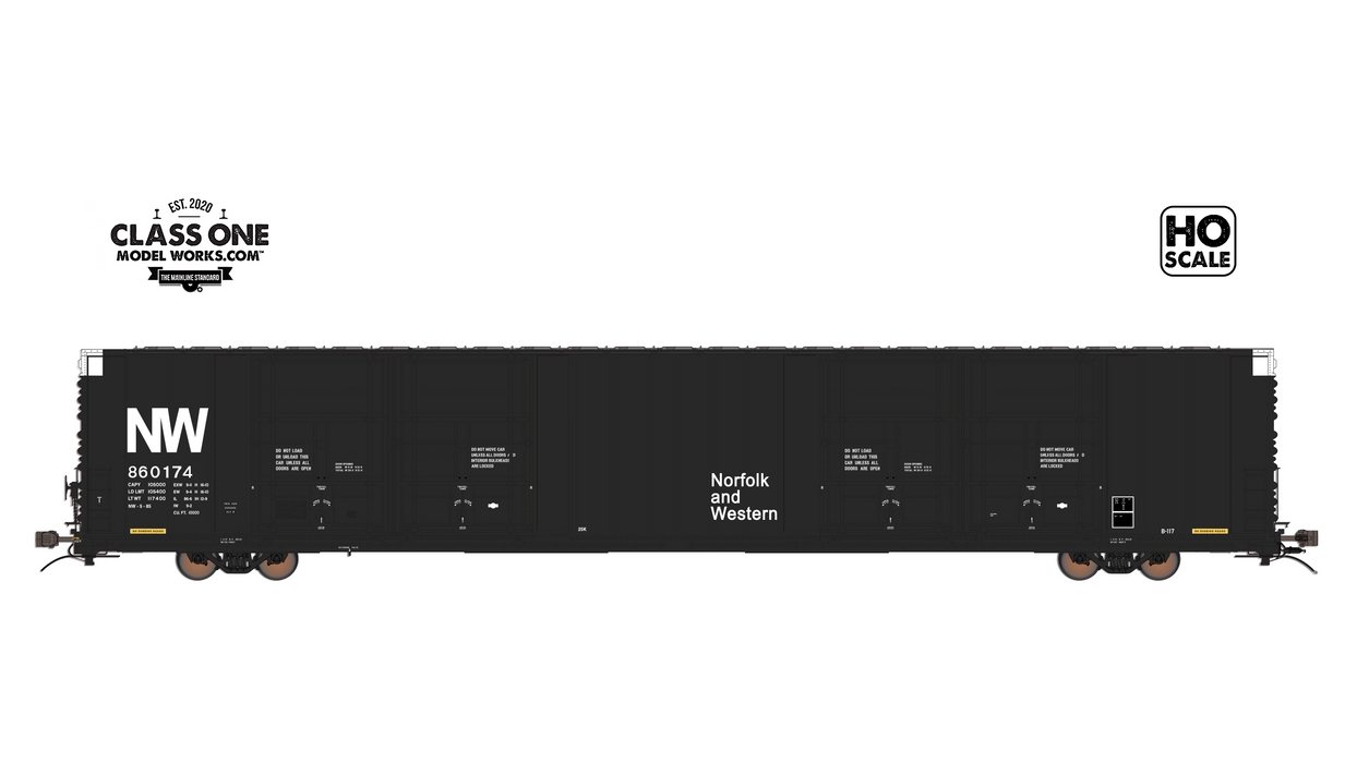THRALL 86' HIGHCUBE BOXCAR - 8 DOOR - NORFOLK & WESTERN NW #860174 – FC00445 : HO