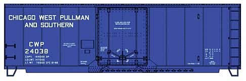 AAR 40' Insulated Plug-Door Boxcar - Kit -- Chicago, West Pullman & Southern #24038 - 3140 : HO