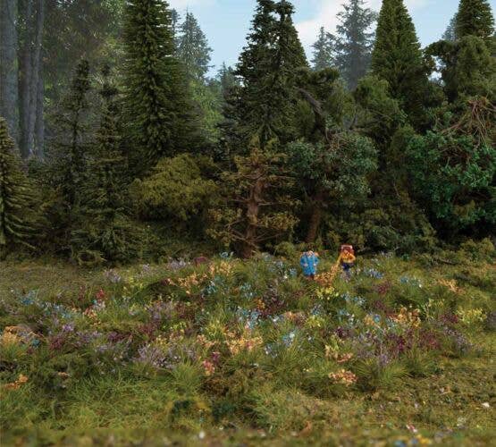 Assorted Wildflowers - Set of 250 Pieces -- Green, Yellow, Blue and White plus Heather, Cornflowers, Lavender - 1096 : HO