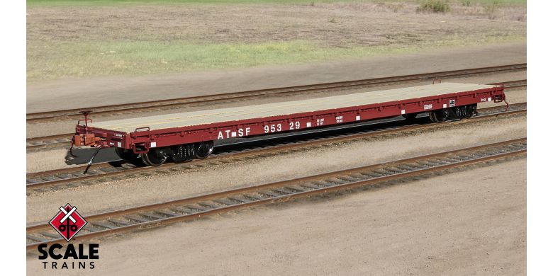 HO Scale Pullman-Standard F60GH 60' Flatcar, Santa Fe #95423 - 15042 : HO