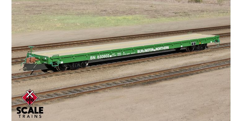 HO Scale Pullman-Standard F60GH 60' Flatcar, Burlinton Northern #630838 - 15047 : HO