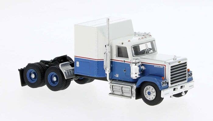 Chevrolet Bison Semi Tractor Only - Assembled -- White, Blue, Red - 85781 : HO