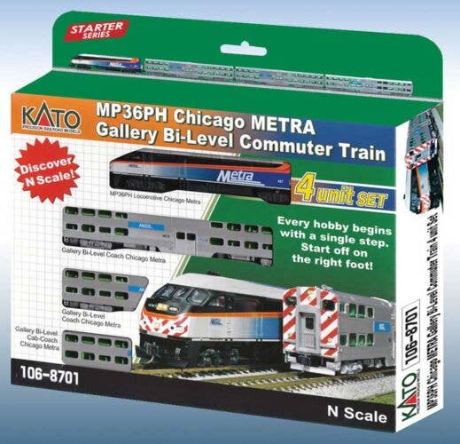 Chicago Metra Bi-Level Commuter Train-Only Set - Standard DC -- 1068701 : N