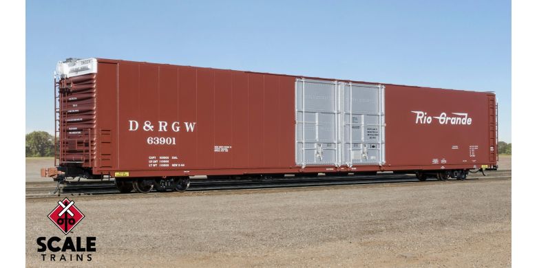 Rivet Counter HO Scale Thrall 86' High-Cube Double-Plug-Door Boxcar with Roofwalk, Denver & Rio Grande Western/D&RGW #63911 - SXT39061 : HO