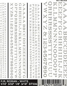 Dry Transfers Roman Letters White - DT506