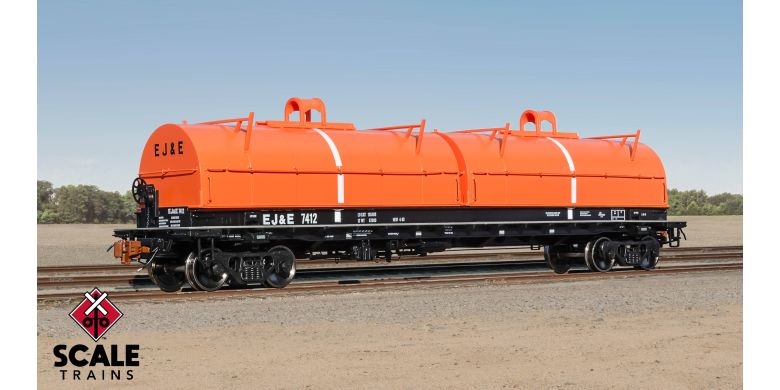 Rivet Counter Thrall 2-Hood Coil Steel Car, Elgin Joliet & Eastern/Orange Hoods #7494 - SXT40294 : HO