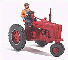 "Red" Super M-TA Tractor with Farmer Figure Pewter Kit - 60001 : HO
