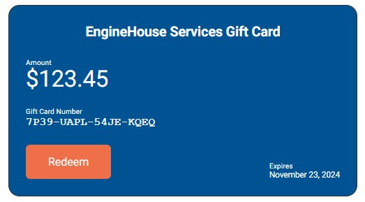 Enginehouse Service Gift Card