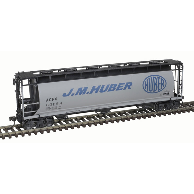 ACF 3-Bay Cylindrical Hopper - Ready to Run -- J.M. Huber #60254 (gray, black, blue) - 20007177 : HO