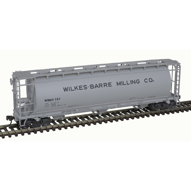 ACF 3-Bay Cylindrical Hopper - Ready to Run -- Wilkes-Barre Milling Co. #105 (gray, black) - 20007184 : HO