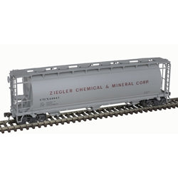 ACF 3-Bay Cylindrical Hopper - Ready to Run -- Ziegler Chemical #44043 (gray, red) - 20007186 : HO