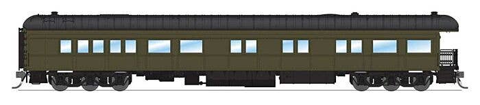 Heavyweight Business Car Observation - Ready to Run -- Painted, Unlettered (Balloon Roof; Pullman Green, black) - 8961 : HO