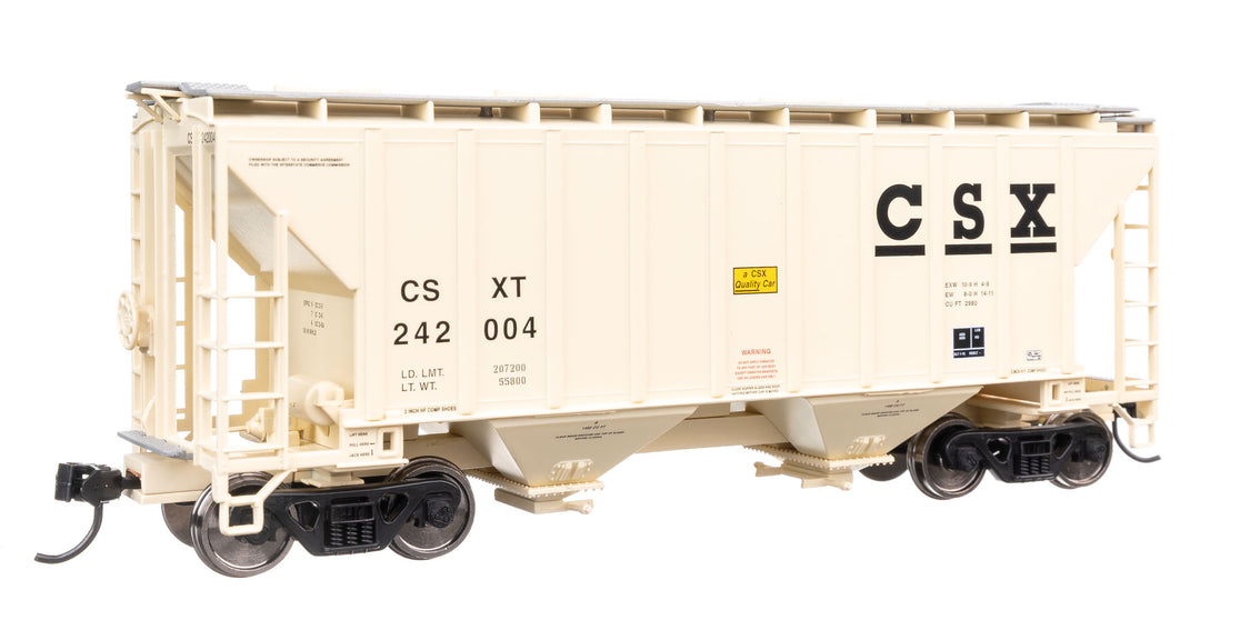 37' 2980 Cubic-Foot 2-Bay Covered Hopper - Ready to Run -- CSX #242038 - 8507 : HO
