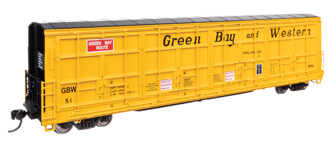 56' Thrall All-Door Boxcar - Ready to Run -- Green Bay & Western #54 - 101948 : HO