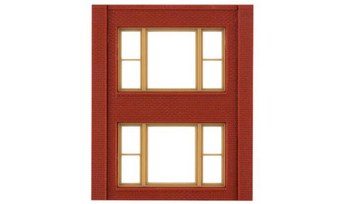 Two-Story Brick Wall Sections w/2 20th Century Windows Kit - 30164 : HO