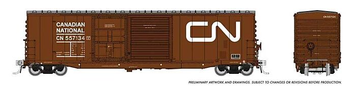 NSC 5304 Plug & Sliding Door Boxcar - Ready to Run -- Canadian National (Late 1980s, Boxcar Red, Noodle Logo) - 173003A : HO