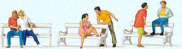 On the Park Bench - 6 Figures/3 Benches - 10739 : HO