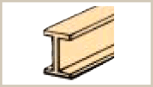 Wood I Beam: 22 Inch 55cm Long -- 1/8 Inch 3.1mm Tall; Pkg(5) - 70563 : HO