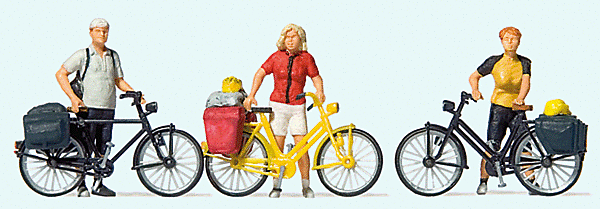 Standing Cyclists In Sportswear W/bikes - Set #1 Pkg(3) - 10643 : HO