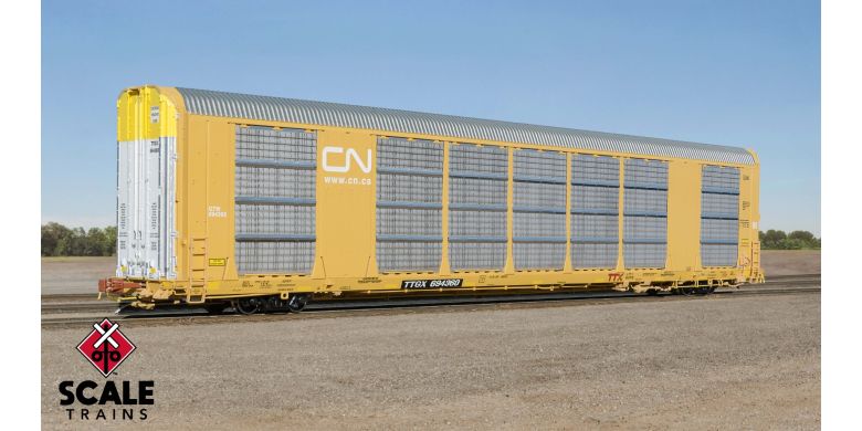 Gunderson 89' Multi-Max Autorack, Canadian National CN/TTGX 694336 White CN Logo - 38869 : HO