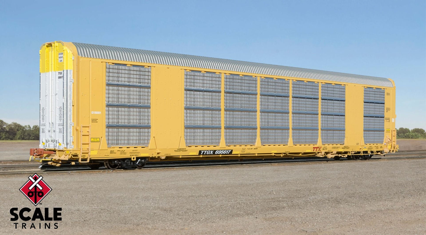89' Gunderson Multi-Max Autorack, Trailer Trains TTX/TTGX 695617 Yellow - 38893 : HO