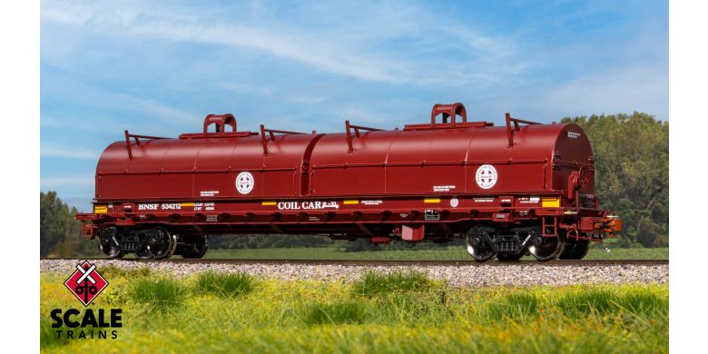 Rivet Counter Thrall 2-Hood Coil Steel Car, BNSF/Circle-Cross Hoods #534215 - SXT40274 : HO