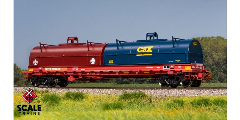 Rivet Counter Thrall 2-Hood Coil Steel Car, CHTT/ex-CTRN Patched/ATSF & CSX Hoods #100639 - SXT40305 : HO