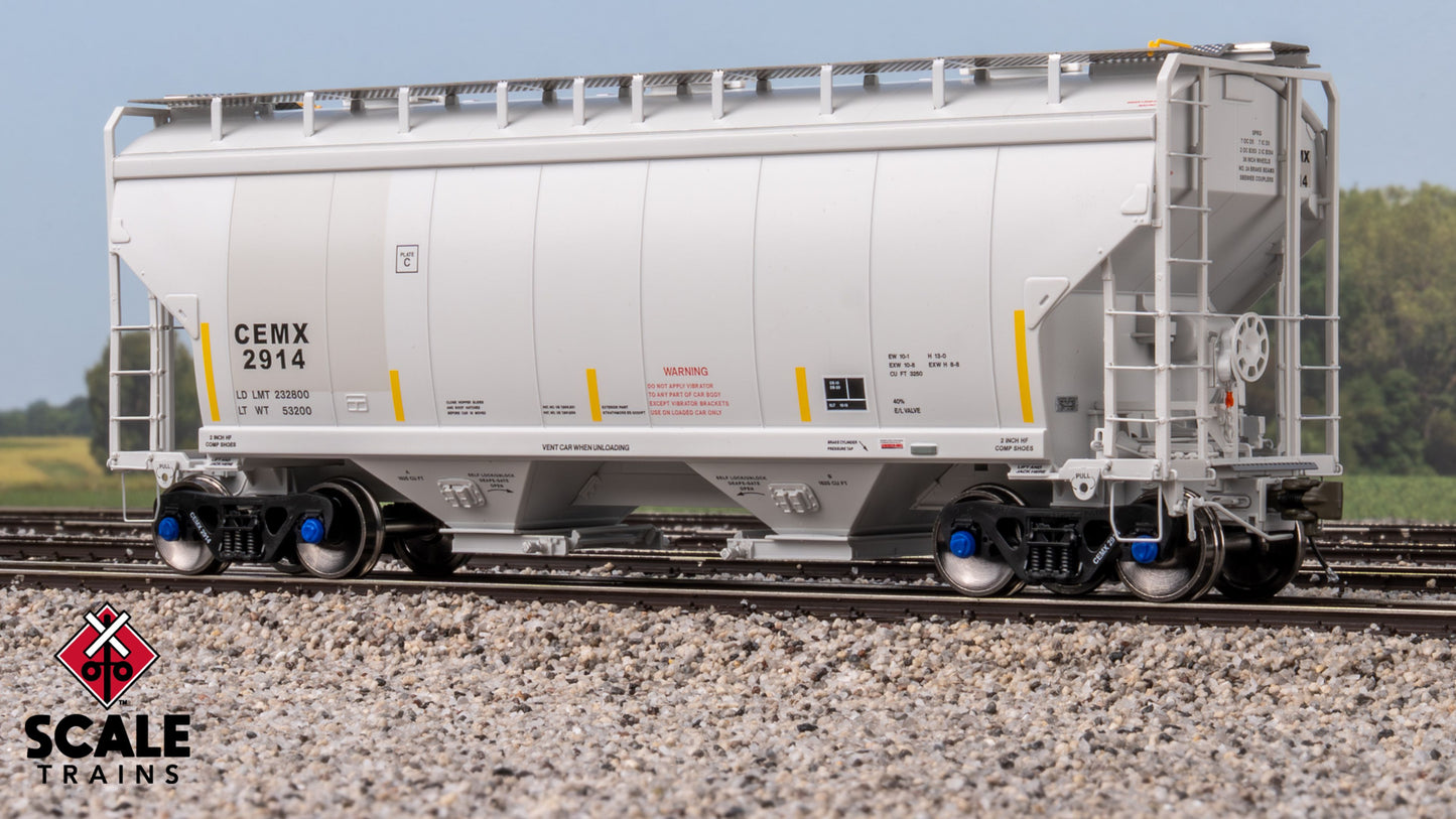 Rivet Counter Gunderson 3250 Covered Hopper, CEMEX/ex-AOKX Patched/Universal Outlet Gates/CEMX #2914 - SXT41096 : HO