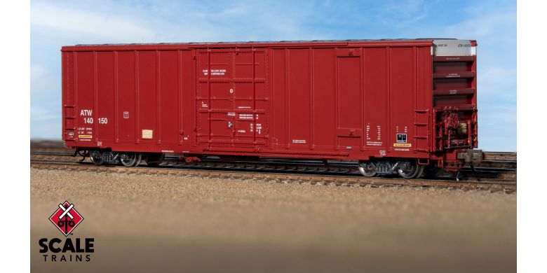 Rivet Counter N Scale Trinity 60' 7500 12' Plug-Door High-Cube Boxcar, Atlantic & Western/ATW #140150 - SXT41781 : N