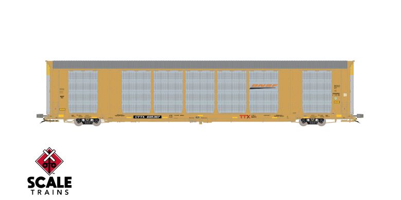 Rivet Counter HO Scale Gunderson Multi-Max Autorack, BNSF/Yellow/CTTX #695367 - SXT42017 : HO