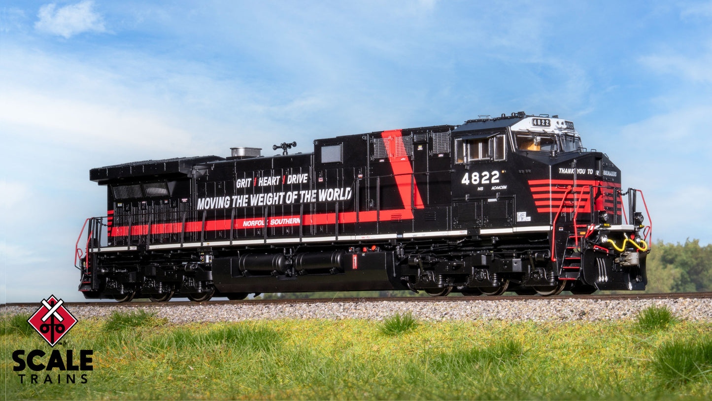 Rivet Counter Wabtec AC44C6M, Norfolk Southern/Thank You To Our Railroaders/NS #4822, DCC/Sound - SXT42480 : HO