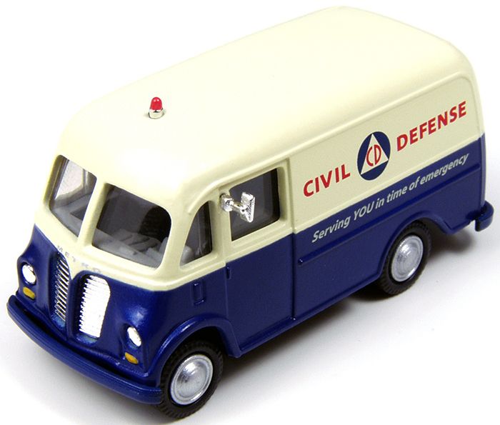 1940/50's International Harvester Metro Delivery Van - Civil Defense Emergency Van (Blue White) - 30405 : HO