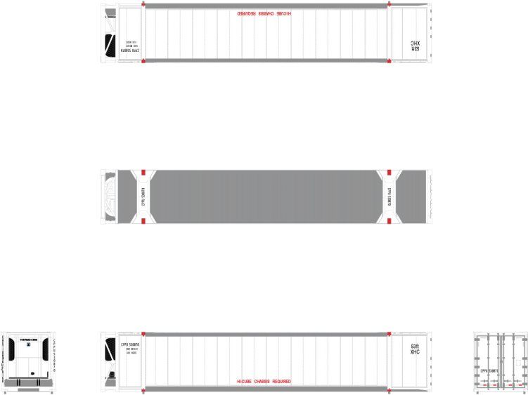 CIMC 53 FT Reefer Container Canadian Pacific CPPU 530940, 530968, 530980 - SXT10291 : N