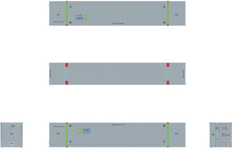 CIMC 53 FT Corrugated Dry Container COFC Logistics CFQU 412128 - SXT10323 : N