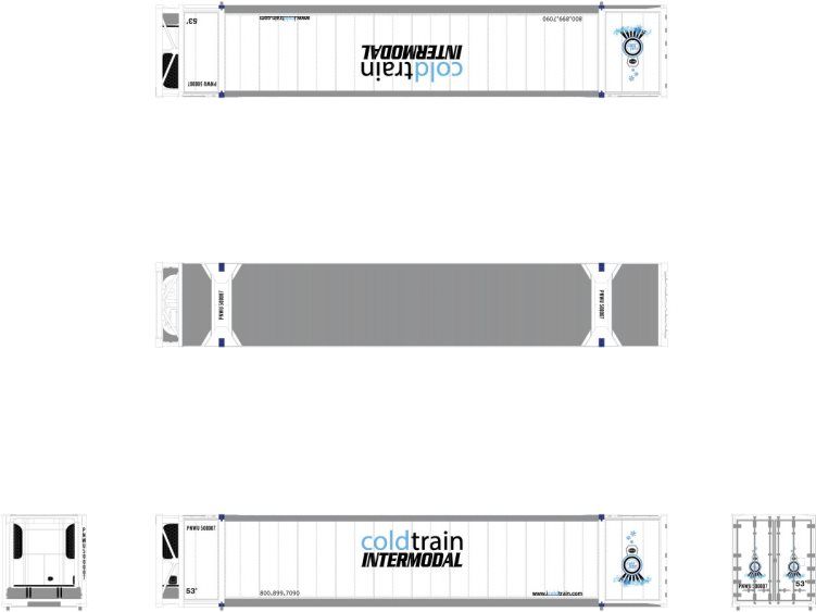 CIMC 53 FT Reefer Container Coldtrain Express w/Train Logo PNWU 500069 - SXT10337 : N