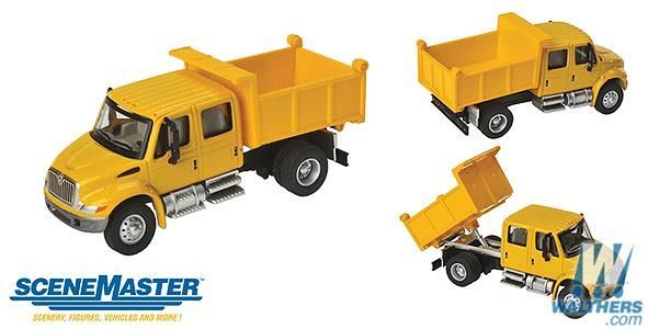 International 4300 Crew Cab Dump Truck Yellow - 11632 : HO