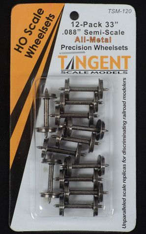 33" Semi-scale Metal Wheelsets .088 Thread - 120 : HO