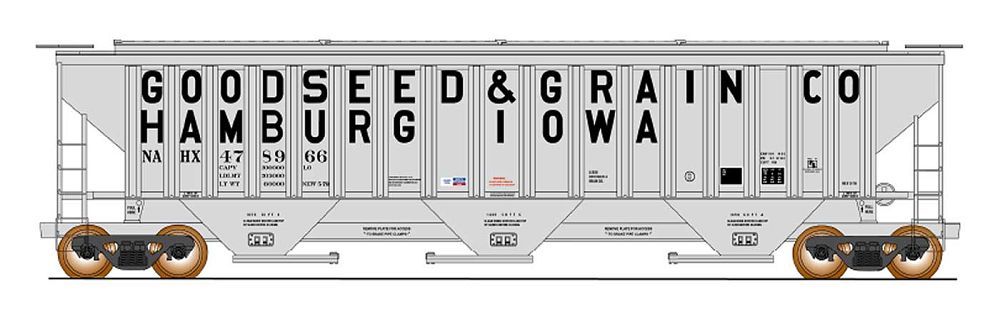 4750CF Rib-Sided 3-Bay Covered Hopper Goodseed & Grain Co-653107 : N