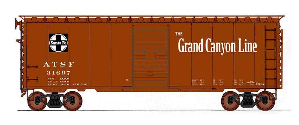 40' PS-1 Boxcar Santa Fe BX57 - Grand Canyon - 45430 : HO