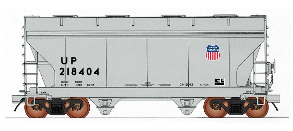 ACF 2-Bay Center-Flow Covered Hopper Union Pacific -46539 : HO