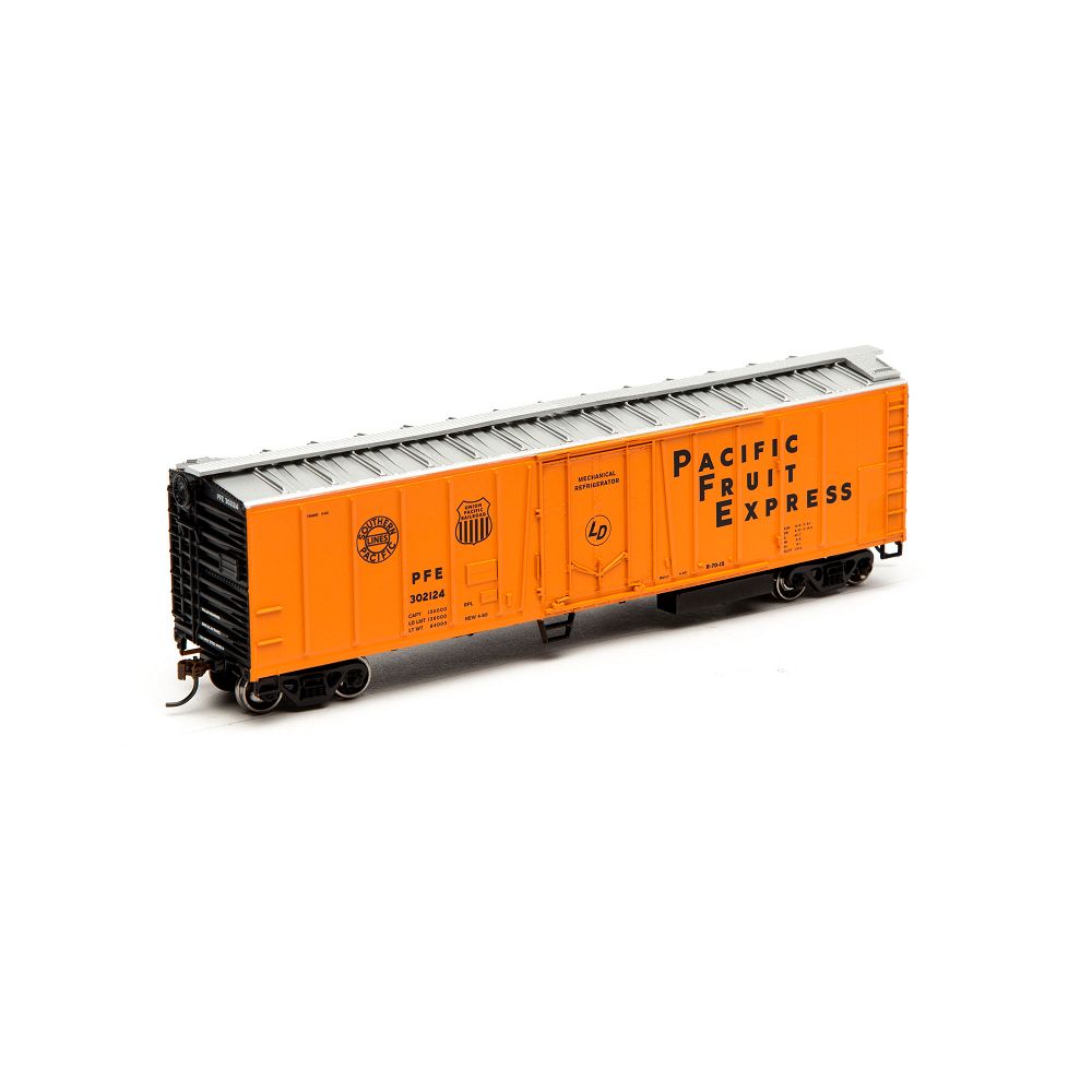 50' Exterior Post Mechanical Reefer Pacific Fruit Express PFE 302124 - 87865 : HO