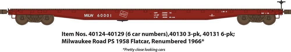 62 Ft Flat Car-40128 : HO
