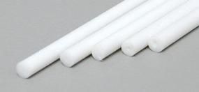 .100" (2.5mm) OD White Polystyrene Rod 5/pk - 213