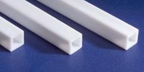 .375" (9.5mm)Opaque White Polystyrene Square Tubing - 256