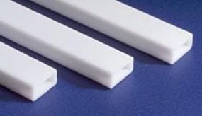 .188" X .312" (4.8mm X 7.9mm) Opaque White Polystyrene Rectangular Tubing - 258
