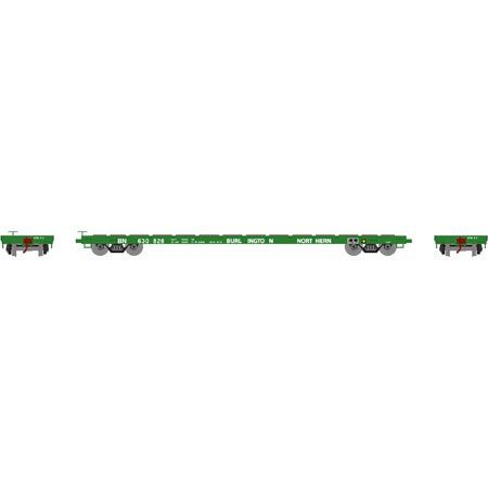 60' Flat Car, Burlington Northern BN 630828 - 92674 : HO